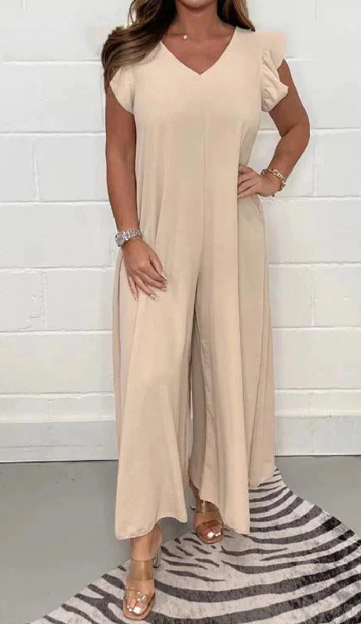 Combinaison élégante pour femme à jambes larges et col en V de berg-feldt