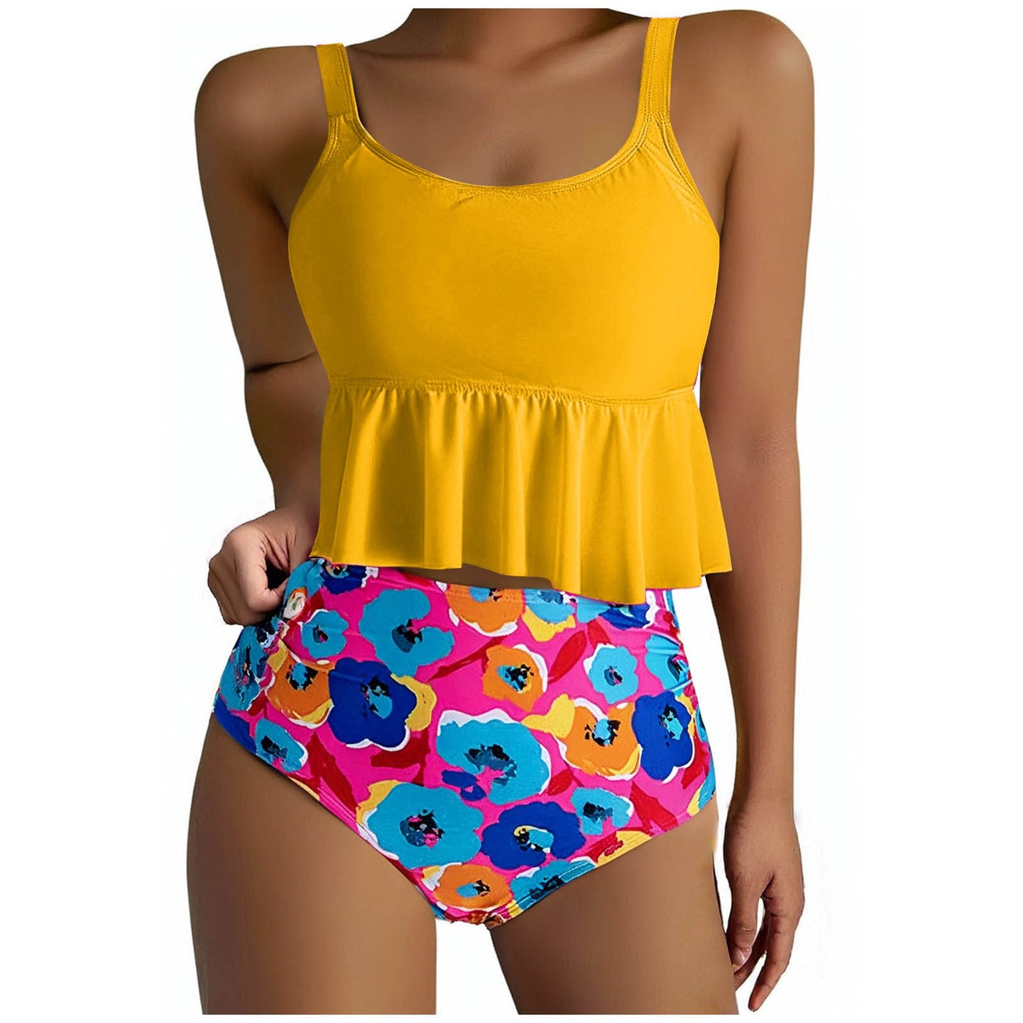 Haut à basque élégant pour femme et bikini taille haute à fleurs par Berg-Feldt