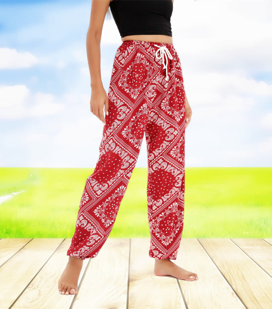 Berg-Feldt Pantalon de Loungewear Femme, Coupe Décontractée, Imprimé