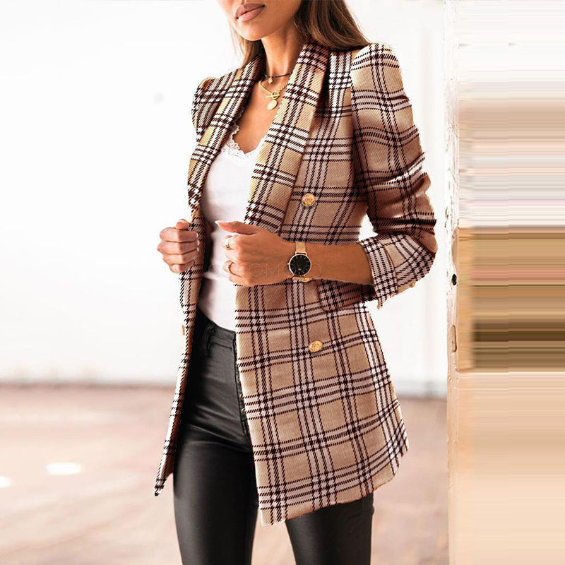 Blazer en tweed ajusté à double boutonnage pour femme berg-feldt