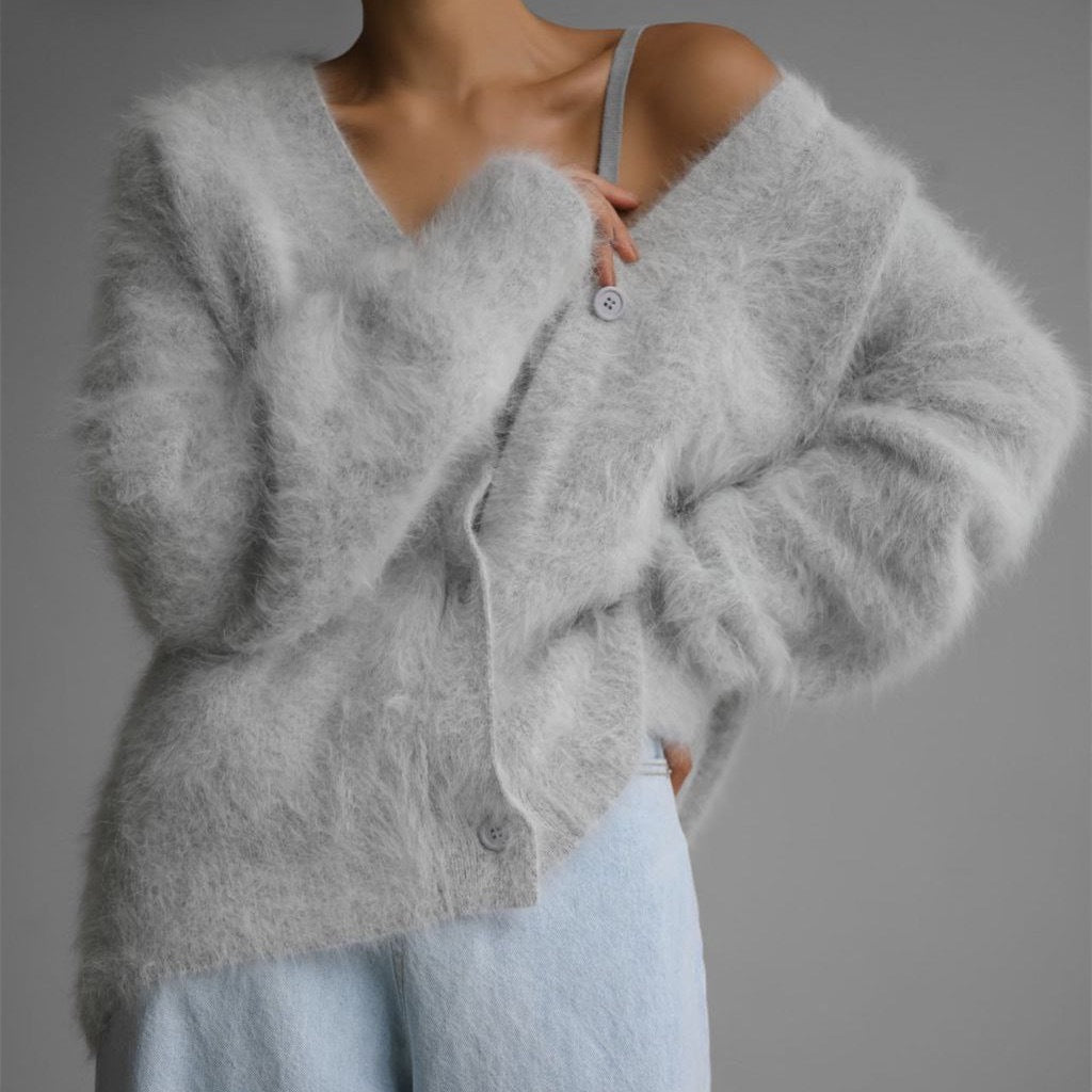 Cardigan long en tricot douillet à manches longues Berg-Feldt pour femmes