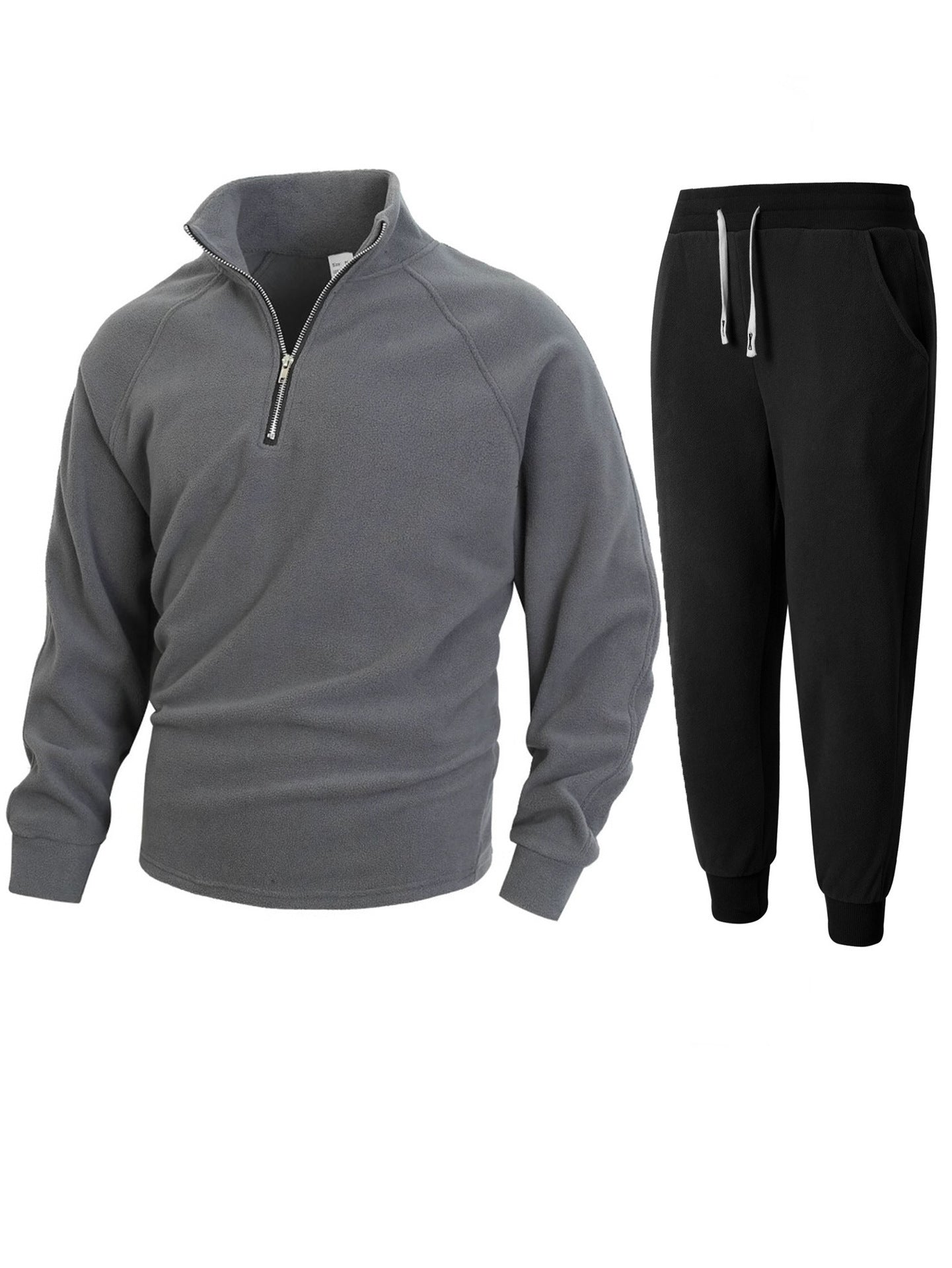 Herren Fleece-Oberteil mit modernem Stehkragen und sportlicher Jogginghose Berg-Feldt