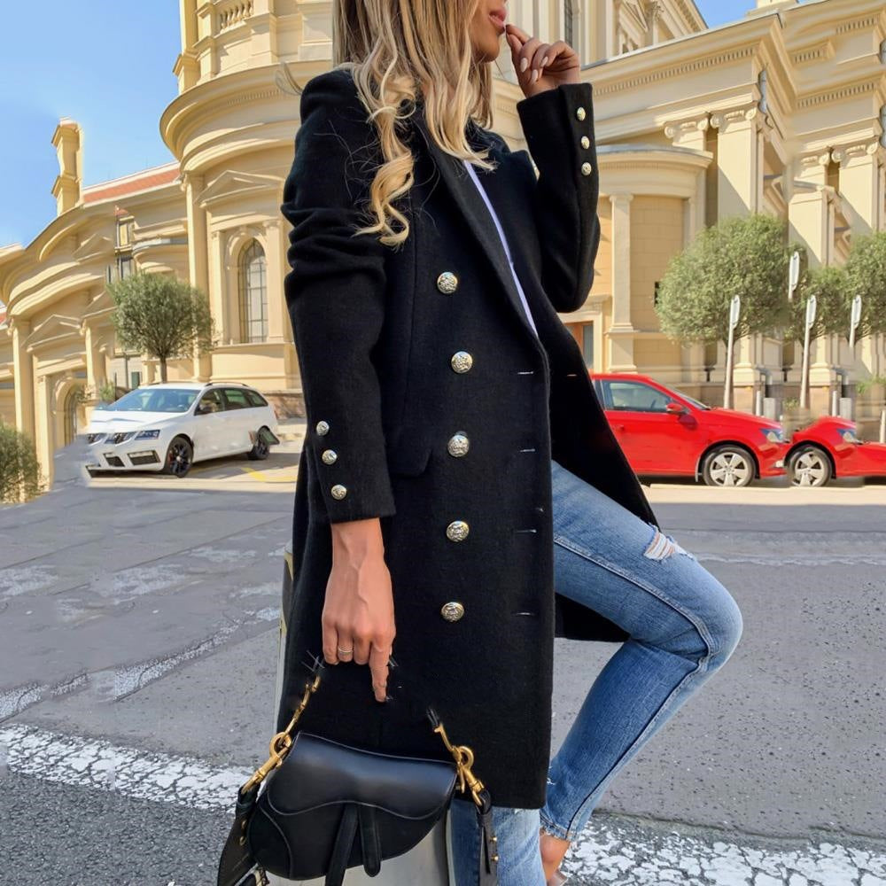Manteau élégant en laine avec boutons brillants pour femmes Berg-Feldt