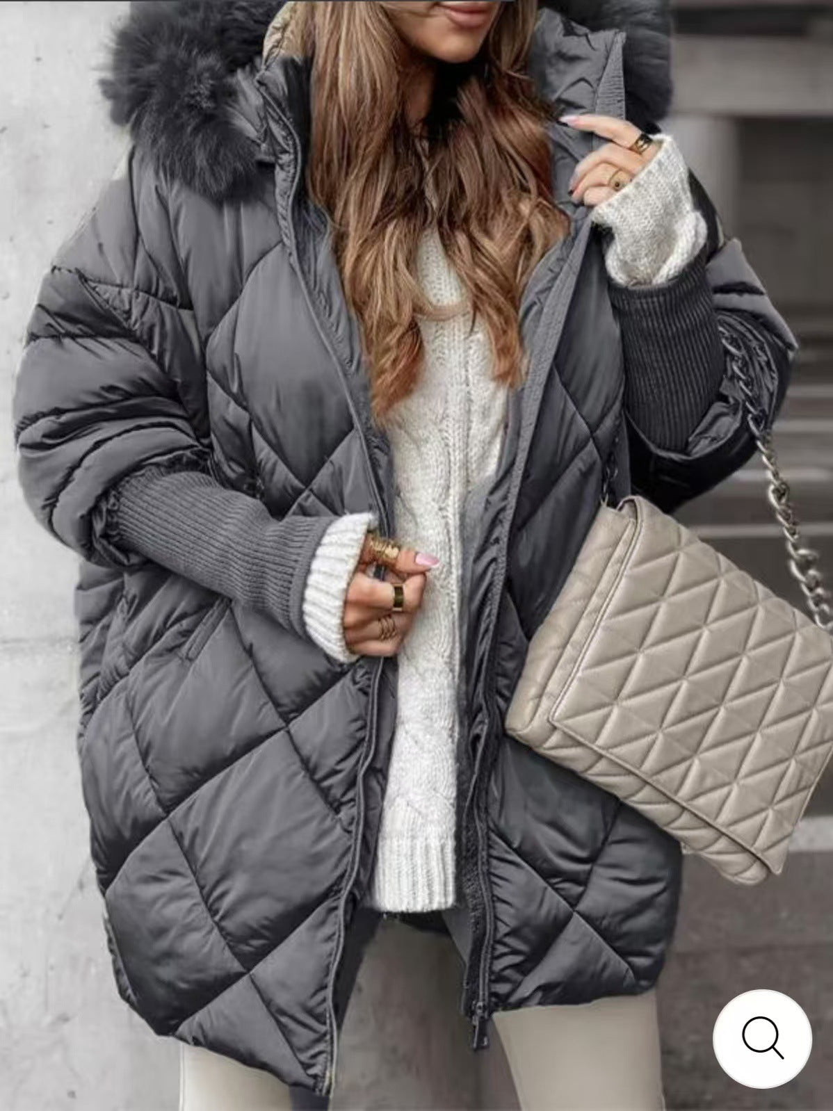 Women's Quilted Winter Parka with Removable Hood Berg-Feldt