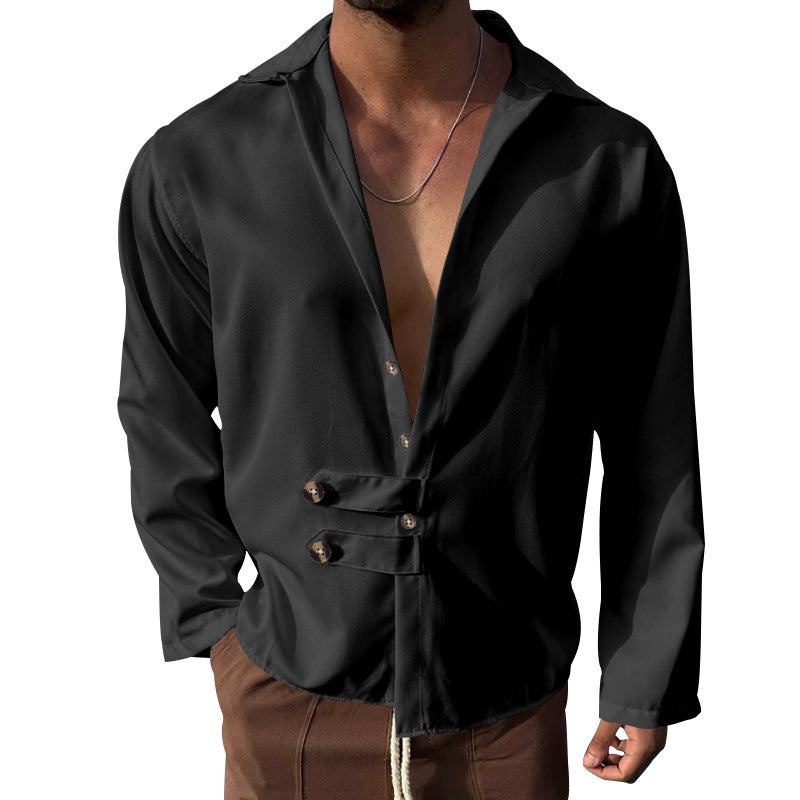 Herren Elegantes Hemd mit innovativem Knopfdesign und tiefem V-Ausschnitt Berg-Feldt
