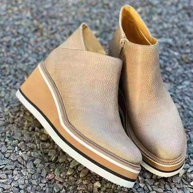 Damen Modische Keil-Stiefeletten aus feinem Wildleder mit praktischem Reißverschluss Berg-Feldt