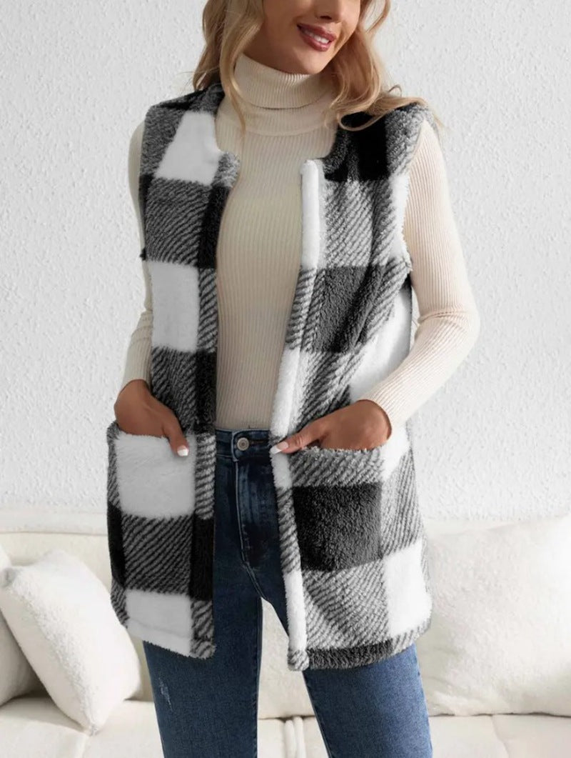 Gilet douillet pour femme à carreaux Berg-Feldt