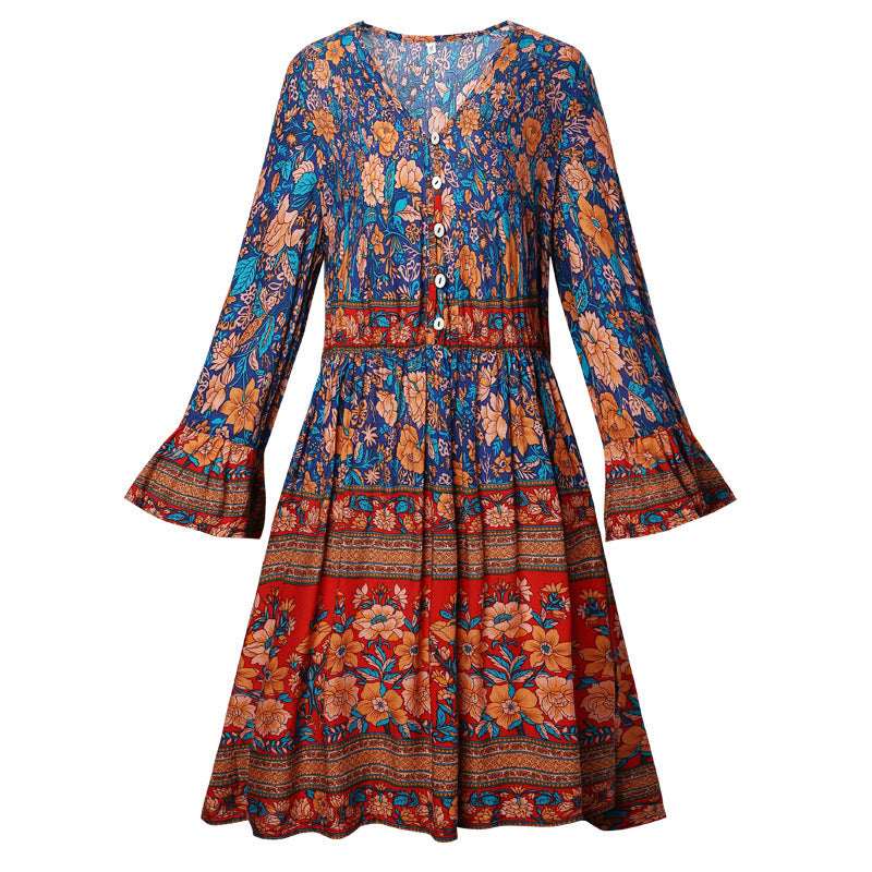 Kleid für Damen mit Puffärmeln und Knopfleiste von berg-feldt
