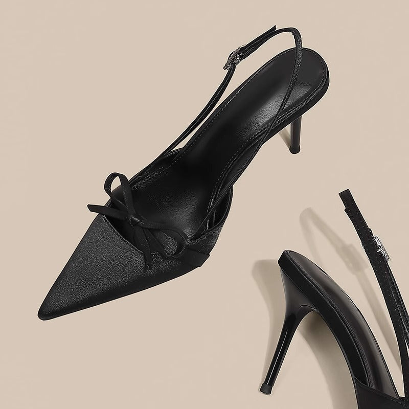 Elegante Damen Slingback-Pumps mit spitzer Kappe und Schleife von berg-feldt