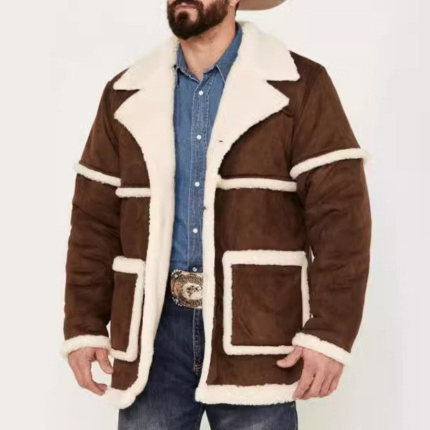 Manteau douillet en peau de mouton pour homme avec poches généreuses et col élégant Berg-Feldt