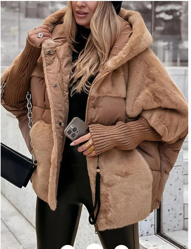 Doudoune matelassée oversize pour femme avec capuche et fausse fourrure Berg-Feldt