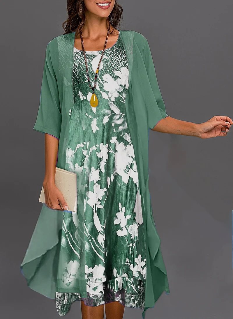Robe décontractée élégante pour femme à coupe asymétrique et motif floral de berg-feldt