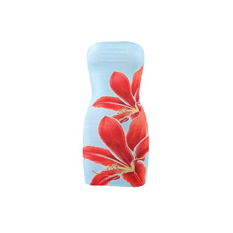 Robe longue sans manches à imprimé floral et taille élastique pour femme berg-feldt