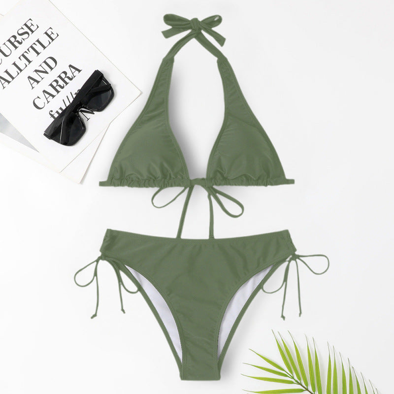 Haut de maillot de bain triangle femme à bretelles réglables et laçage berg-feldt