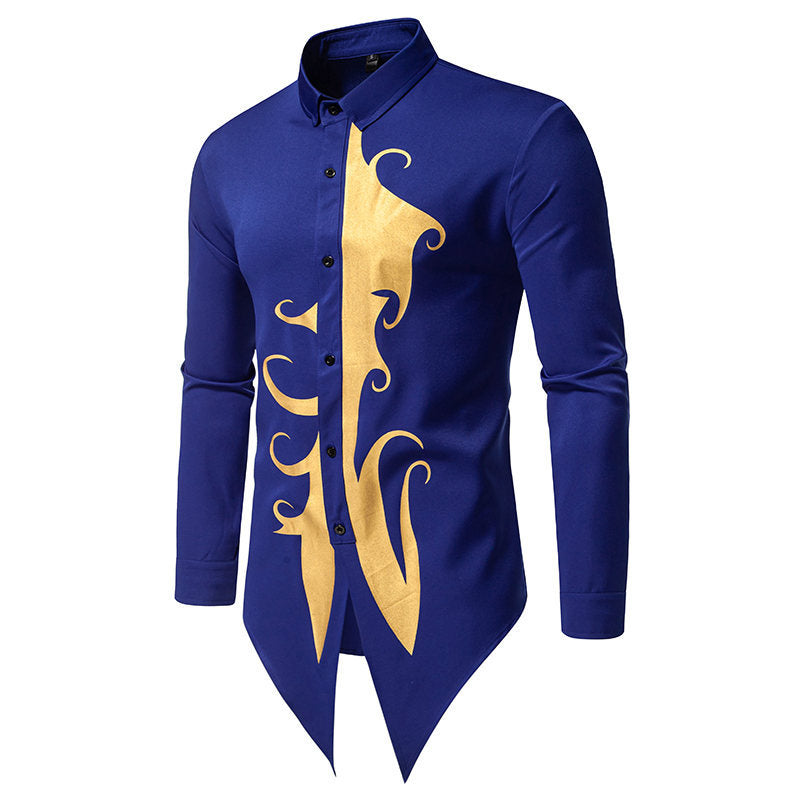 Chemise à manches longues pour homme avec motif doré élégant et coupe unique Berg-Feldt