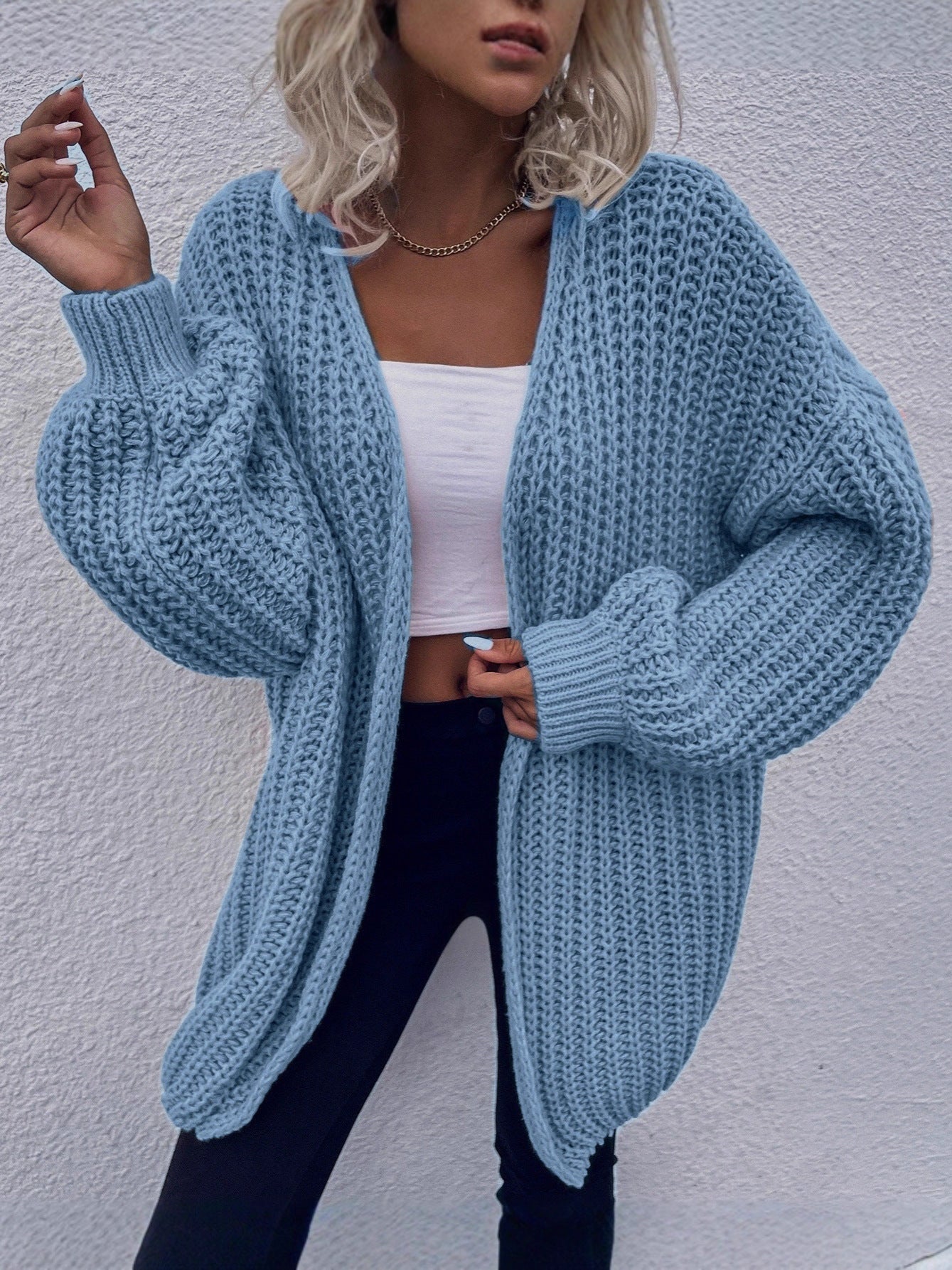 Cardigan en grosse maille décontracté pour femme, avec poches profondes et manches volumineuses Berg-Feldt