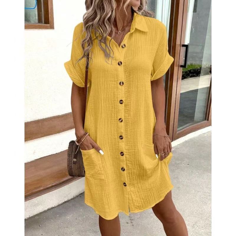 Robe chemise boutonnée Berg-Feldt pour femme avec poches latérales
