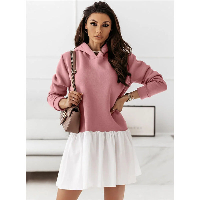 Robe-sweat à capuche avec détails à volants pour femme Berg-Feldt