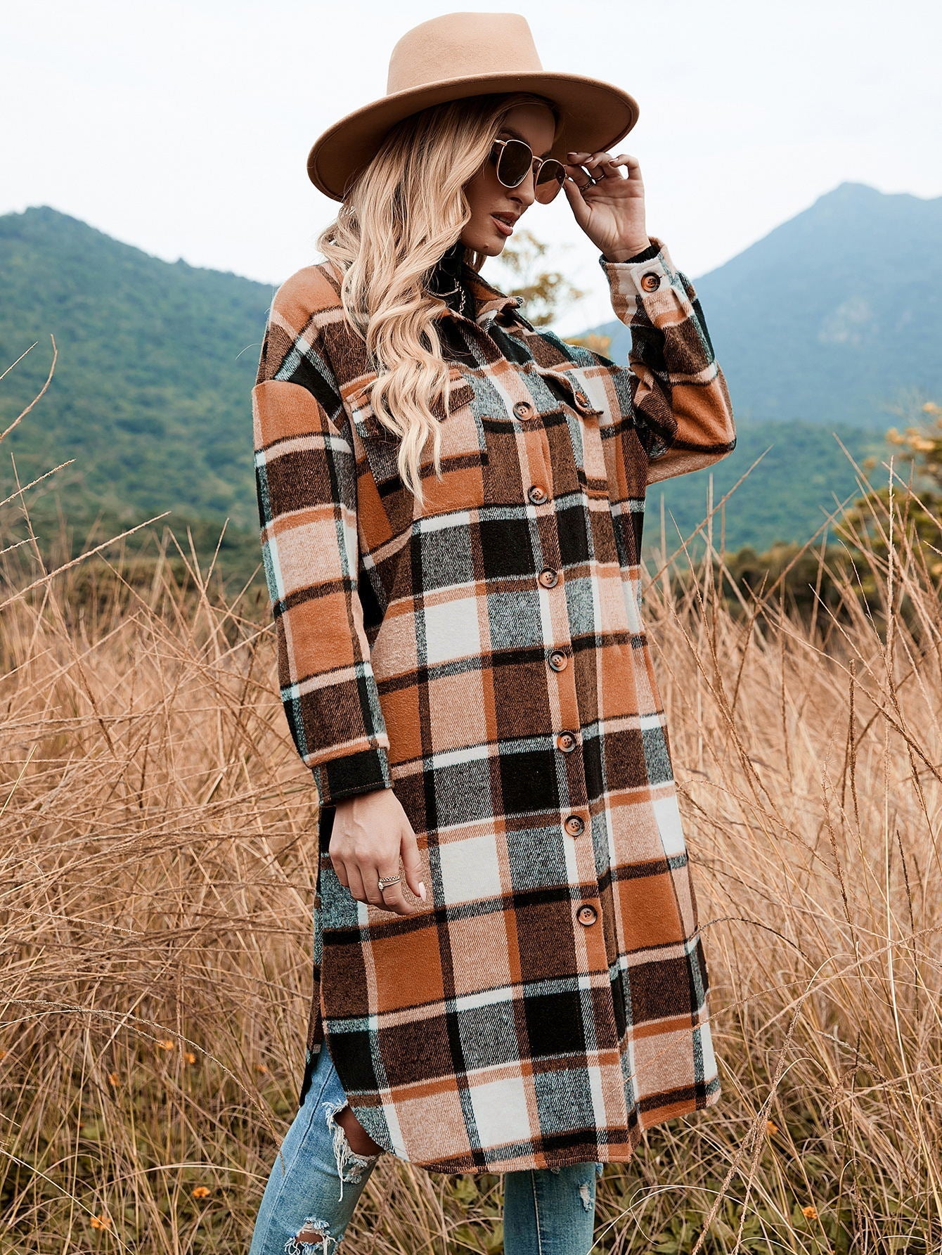 Robe chemise en flanelle à carreaux Berg-Feldt pour femmes