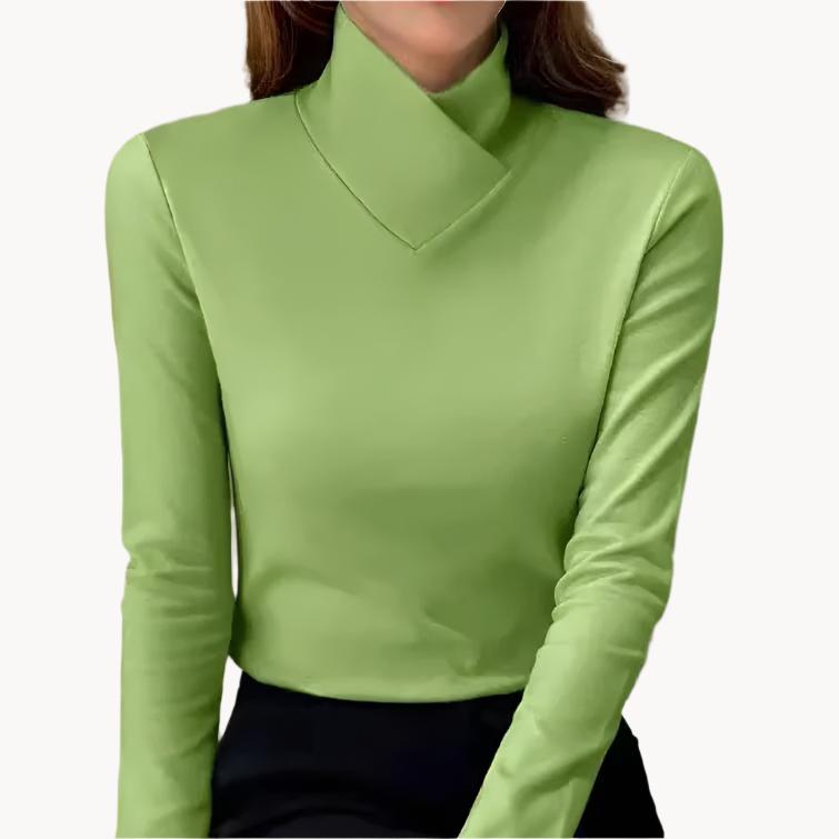 Berg-Feldt | Blouse avec Col Asymétrique Manches Longues Élégante et Moderne