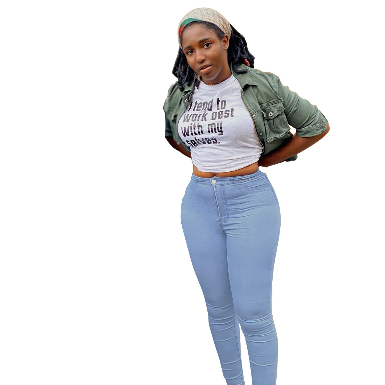 Jean skinny taille haute moulant pour femme de berg-feldt