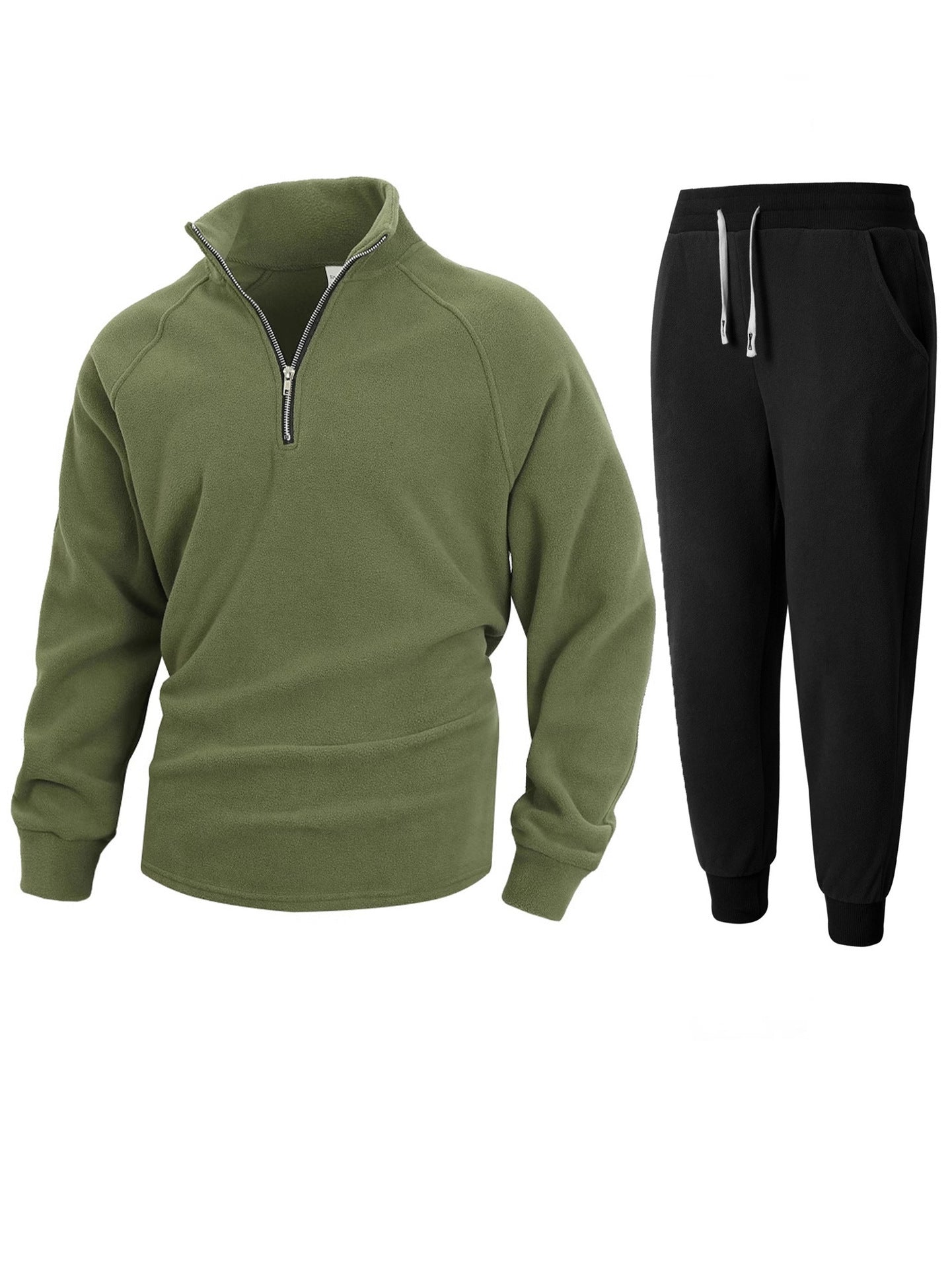 Herren Fleece-Oberteil mit modernem Stehkragen und sportlicher Jogginghose Berg-Feldt