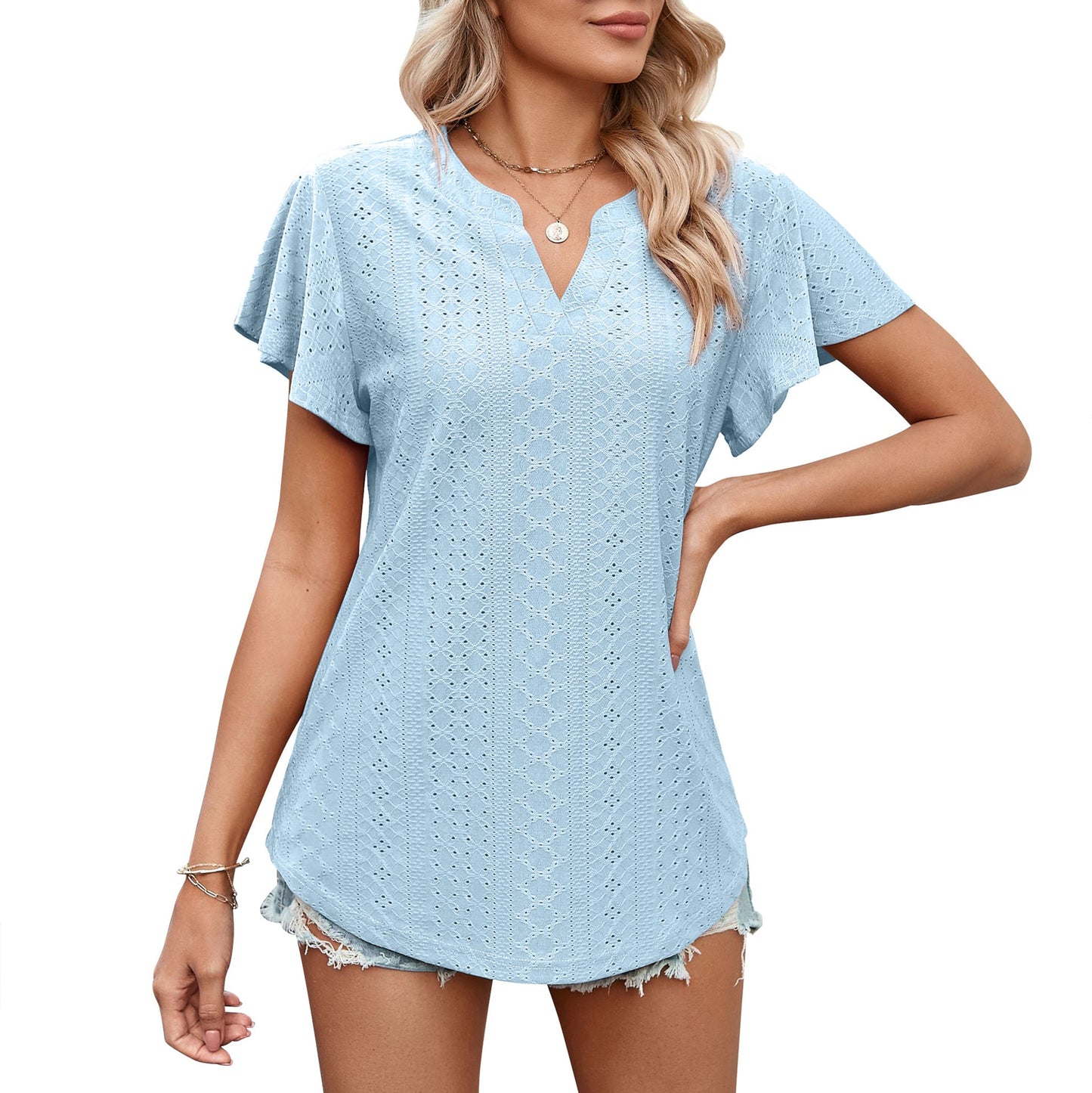 Damen Blouse aérienne avec motif perforé Berg-Feldt