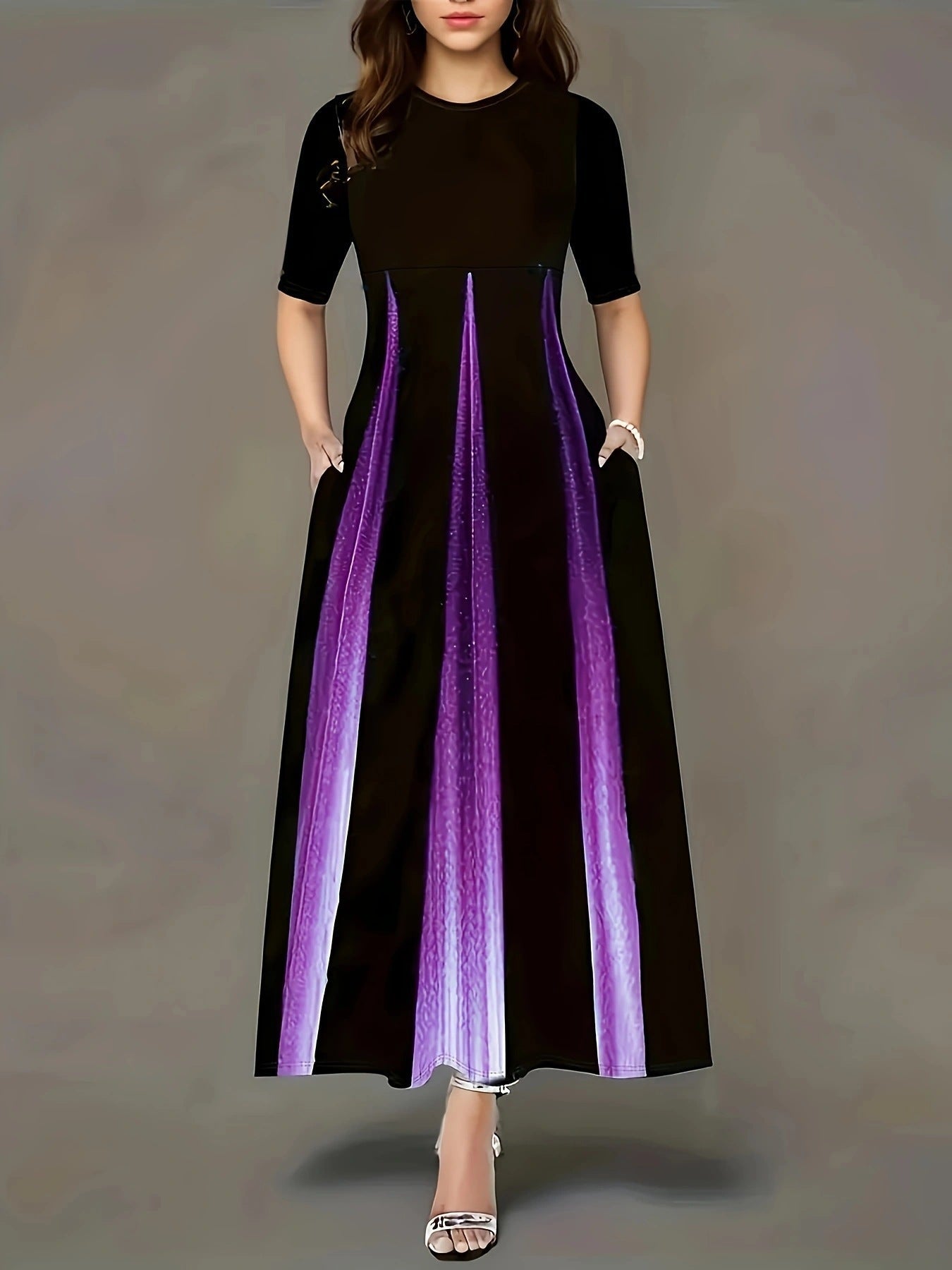 Robe longue pour femme avec dégradé de couleurs moderne et poches latérales pratiques Berg-Feldt