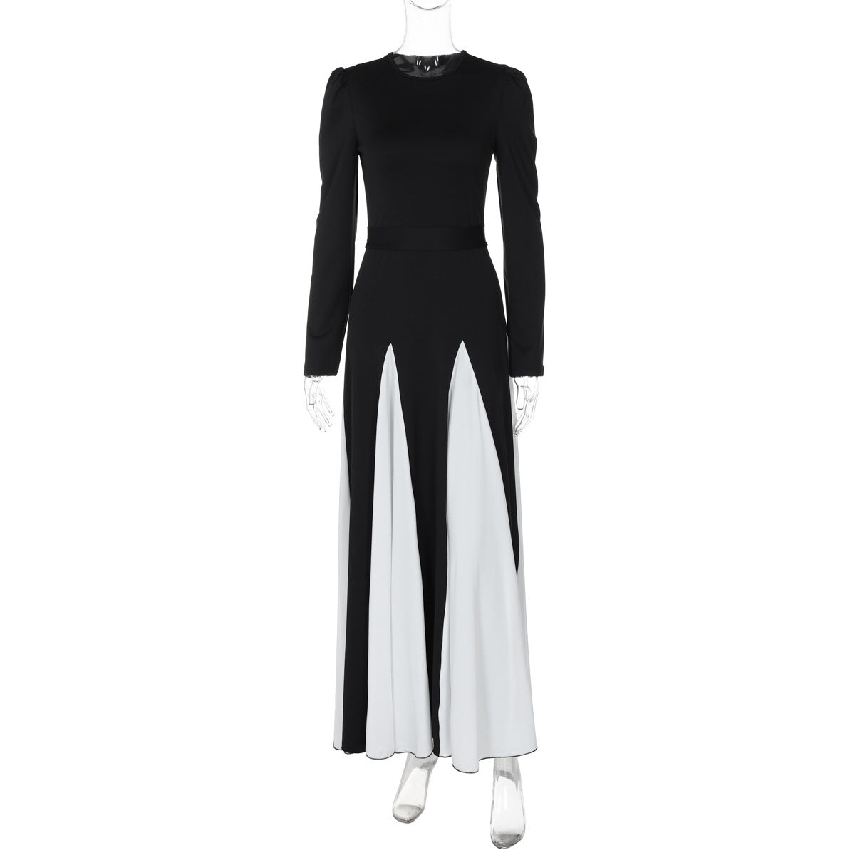 Elegantes Maxikleid mit auffälligem Farbkontrast und raffinierter Teilungsnaht von berg-feldt