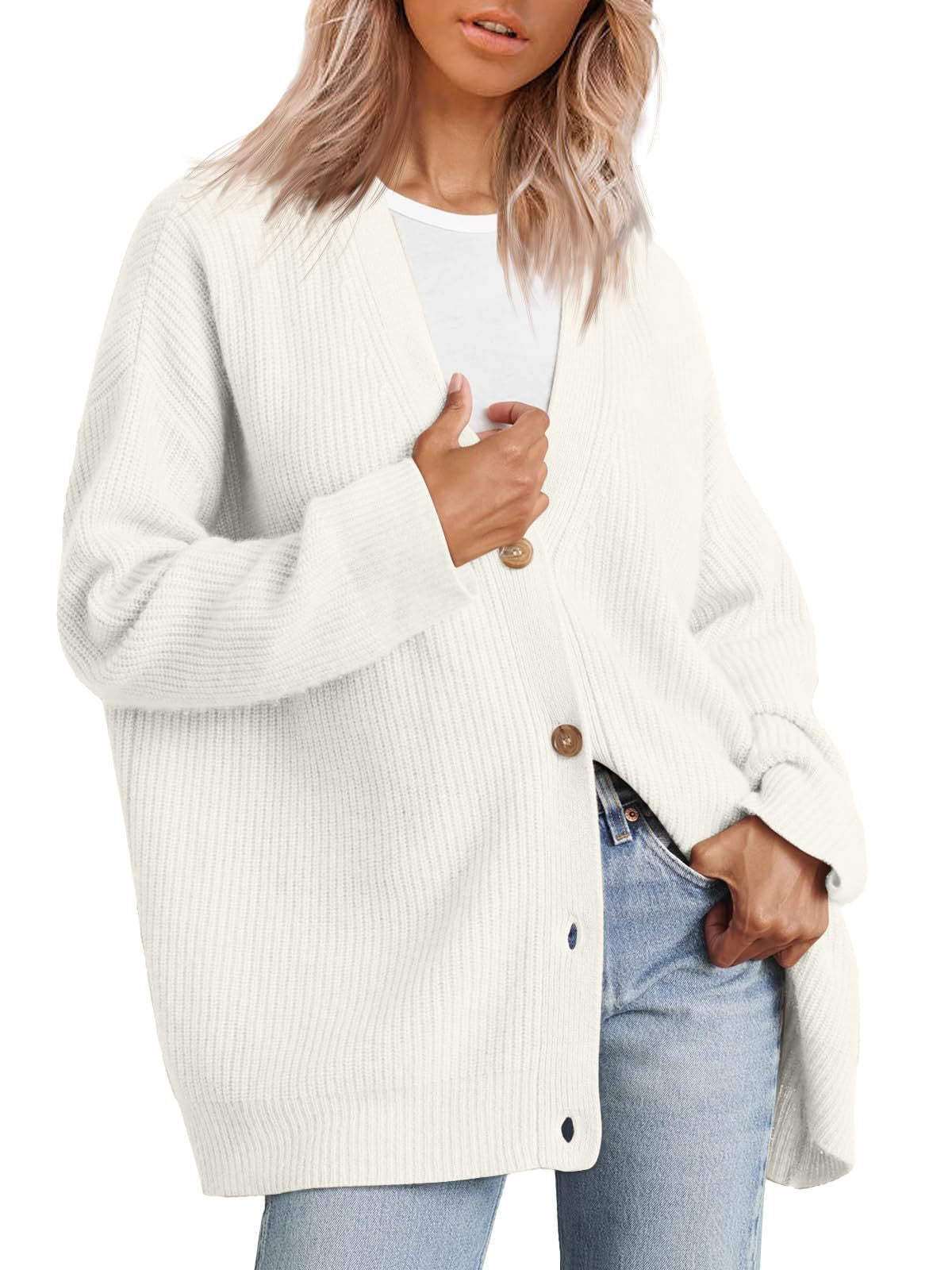 Berg-Feldt | Cardigan - Cardigan tricoté rayé boutonné pour femme d'automne