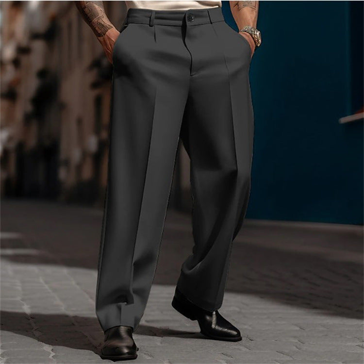 Pantalon de costume classique pour homme à taille haute et jambes larges Berg-Feldt