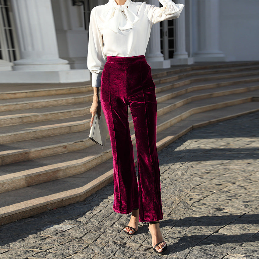 Elegante Damenhose mit weitem Bein und hohem Bund von berg-feldt
