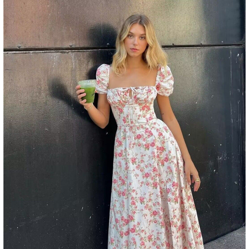 Robe longue bohème fendue à fleurs de berg-feldt