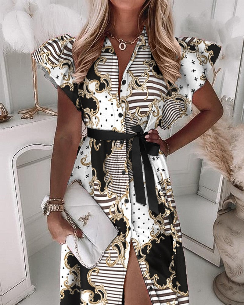 Robe longue pour femme avec manches kimono et ceinture, de berg-feldt
