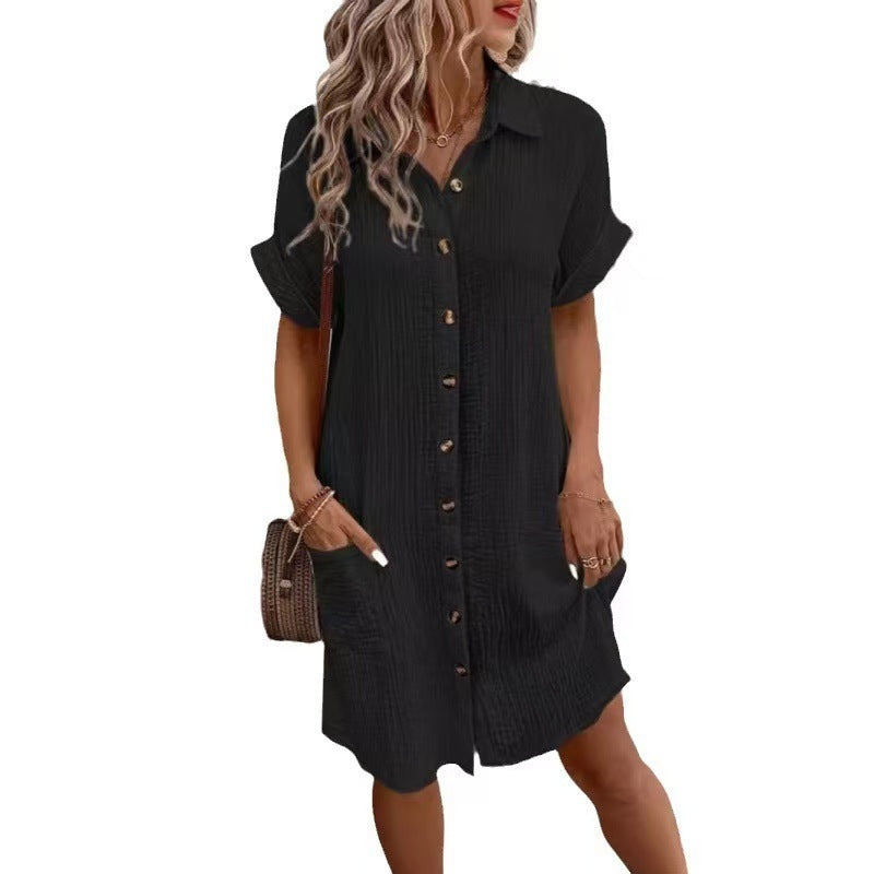 Robe chemise boutonnée Berg-Feldt pour femme avec poches latérales