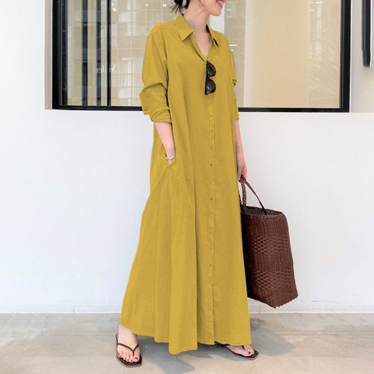 Robe chemise longue pour femme avec poches de berg-feldt