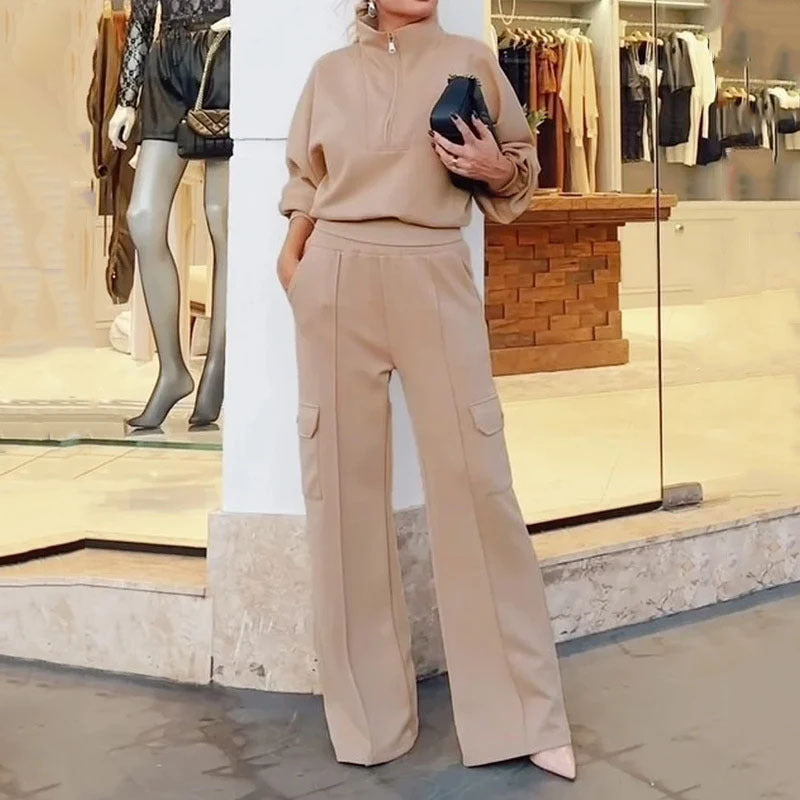 Ensemble de loungewear décontracté pour femme, col montant et poches latérales Berg-Feldt