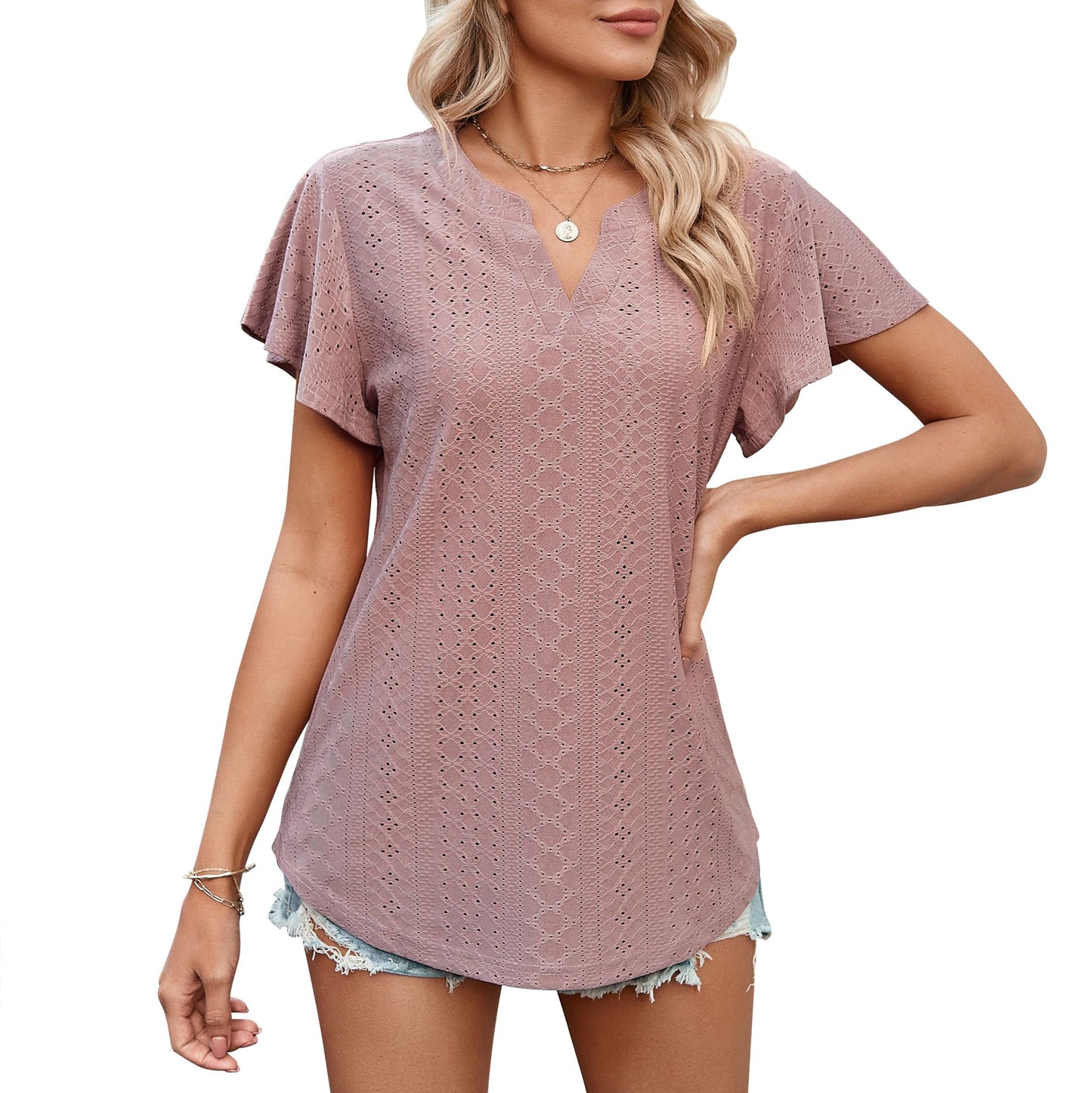 Damen Blouse aérienne avec motif perforé Berg-Feldt