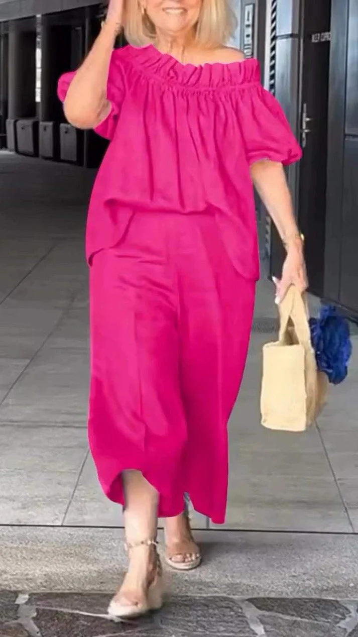 Leichtes Damen Jumpsuit Set mit weiten Ärmeln und figurbetonter Schnittführung berg-feldt
