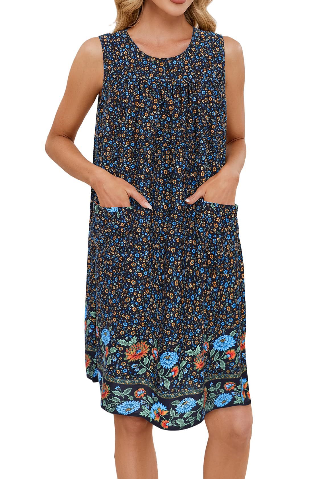 Robe de plage légère pour femme avec poches et motif floral berg-feldt