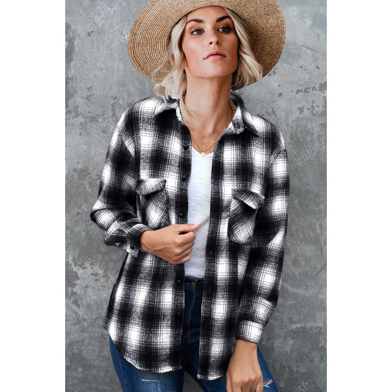 Chemise à carreaux en flanelle Berg-Feldt pour femme