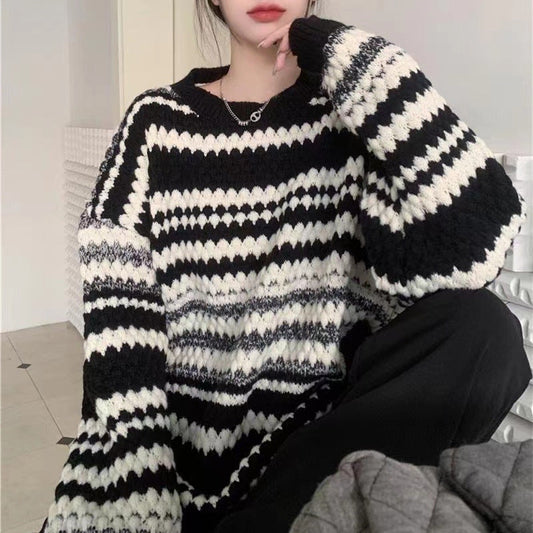 Damen gemusterter Strickpullover mit strukturiertem Gewebe und lässigem Schnitt Berg-Feldt - Berg-Feldt