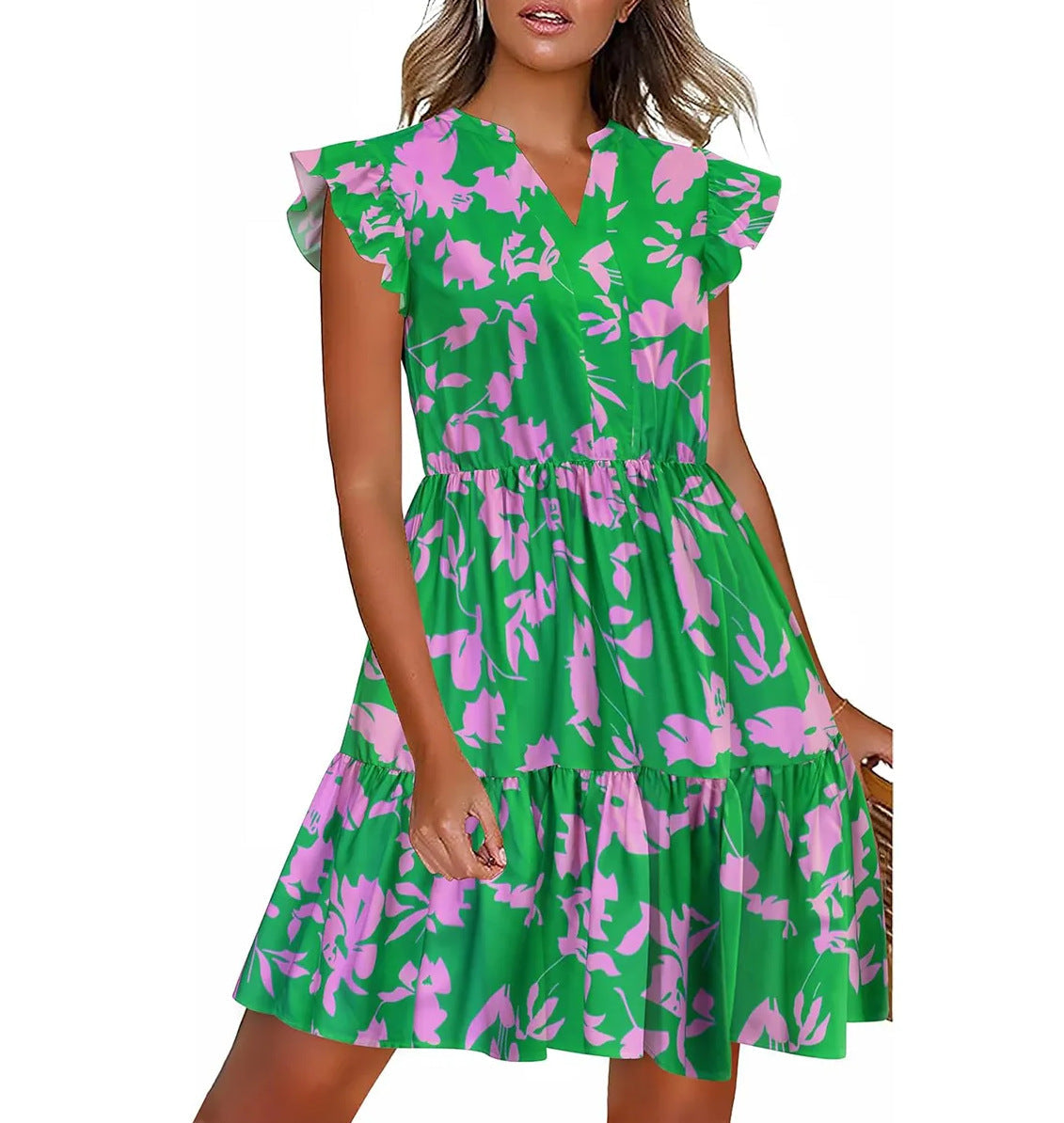 Robe fleurie à volants pour femme berg-feldt