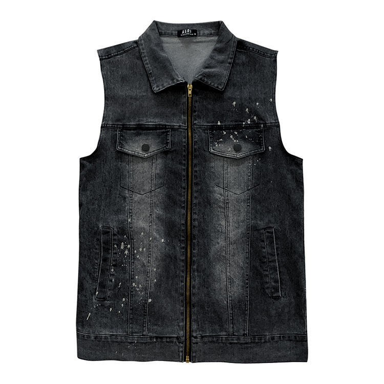 Gilet en jean sans manches avec détails destroyed pour femme, par Berg-Feldt