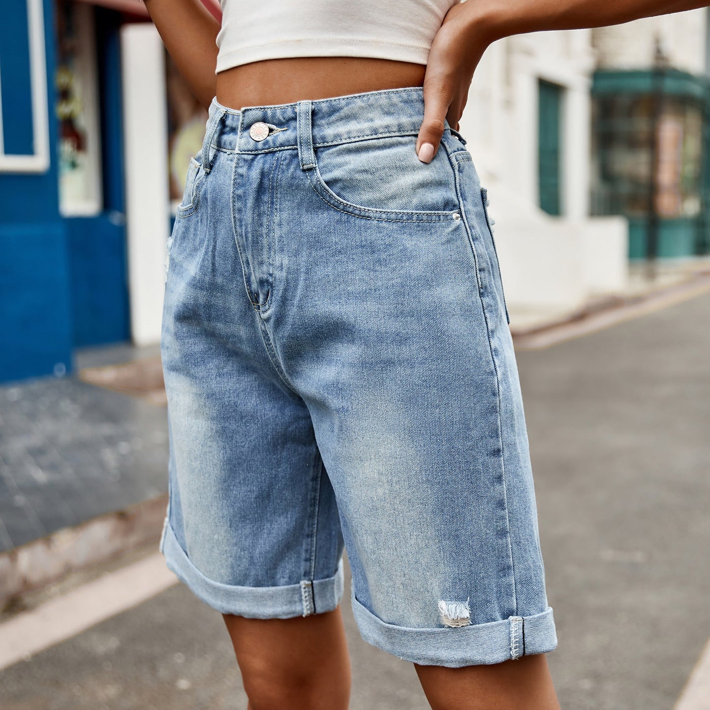 Short en jean décontracté pour femme avec ourlet retroussé Berg-Feldt