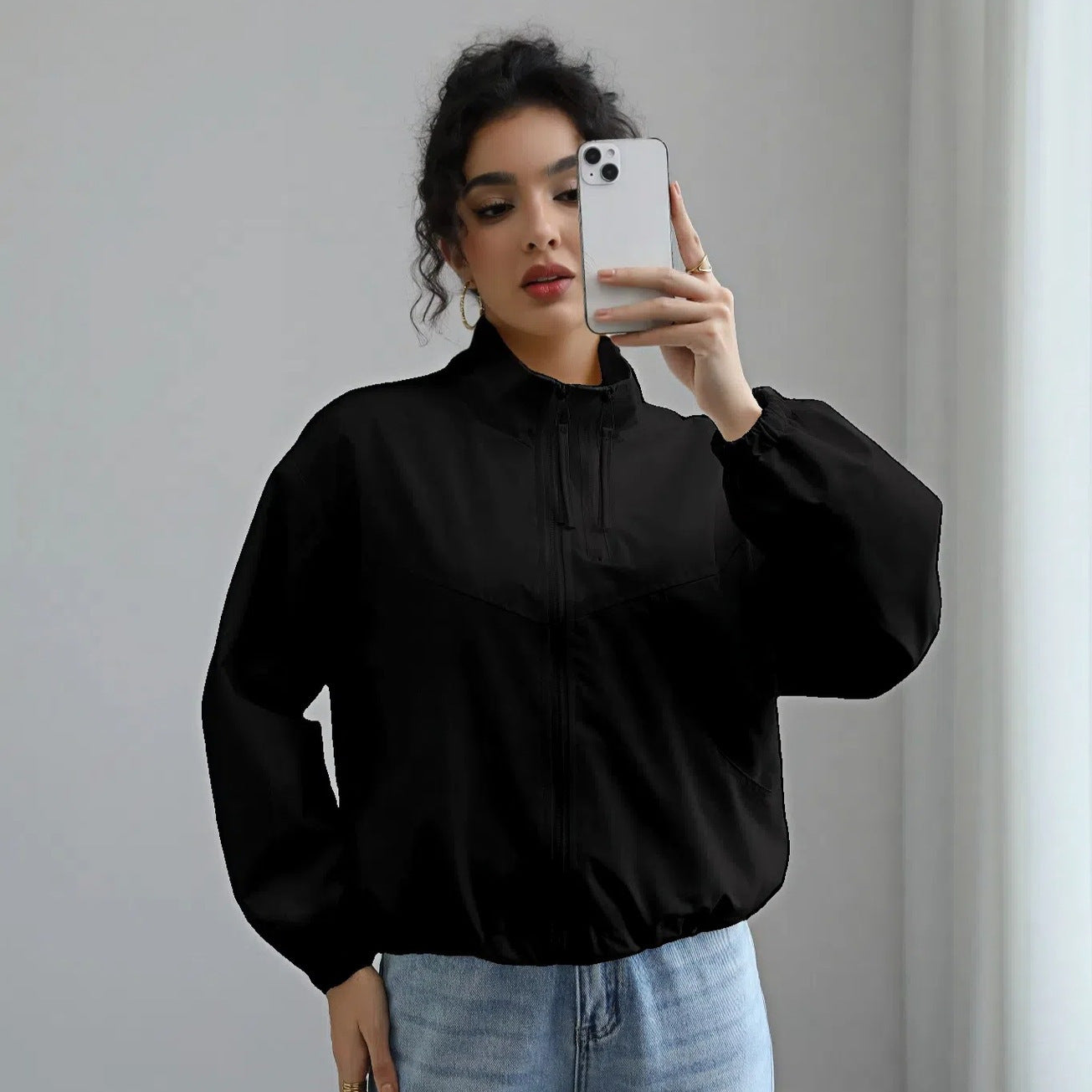 Veste de mi-saison chic pour femme avec col montant et ourlet élastique Berg-Feldt