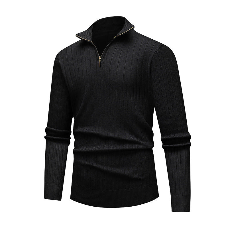 Pull pour homme en maille de qualité avec col montant moderne et fermeture éclair Berg-Feldt
