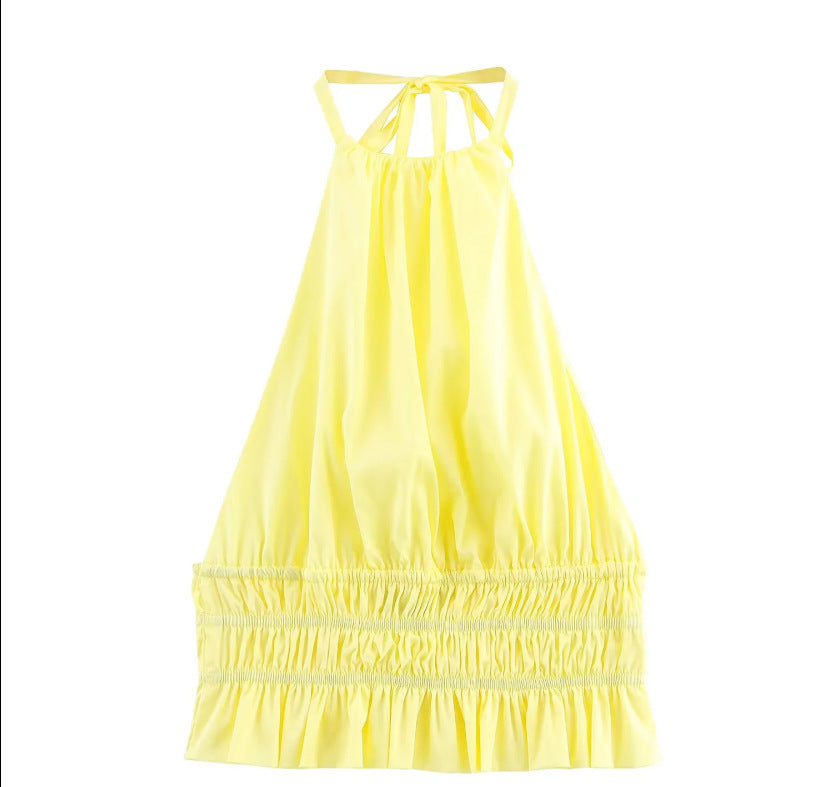 Robe courte trapèze à col montant et à volants pour femme de berg-feldt