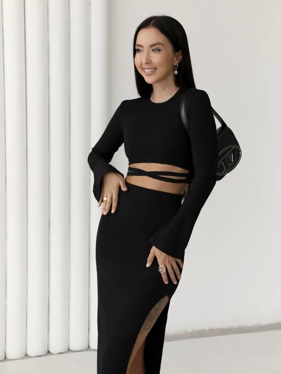 Ensemble Femme Crop Top Cintrée et Jupe Longue Fendue de berg-feldt