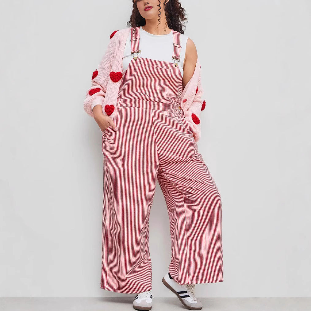 Weite Damen Latzhose mit Streifenmuster von berg-feldt